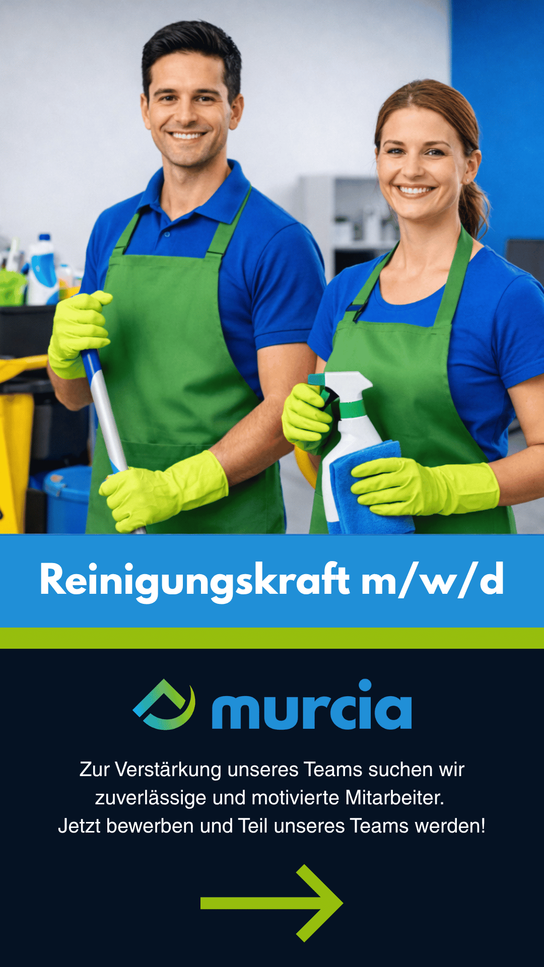 Werden sie teil unseres teams! Wir bieten ihnen sichere arbeitsplätze, ein modernes umfeld und vielfältige entwicklungsmöglichkeiten in der gebäudedienstleistung.