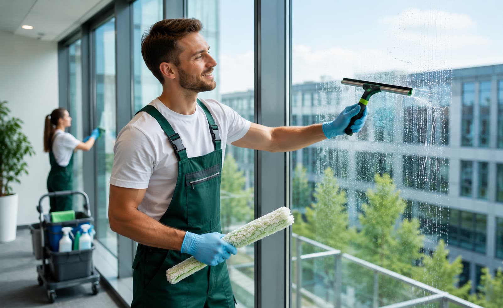 Glas- und fensterreinigung für unternehmen, büros und praxen