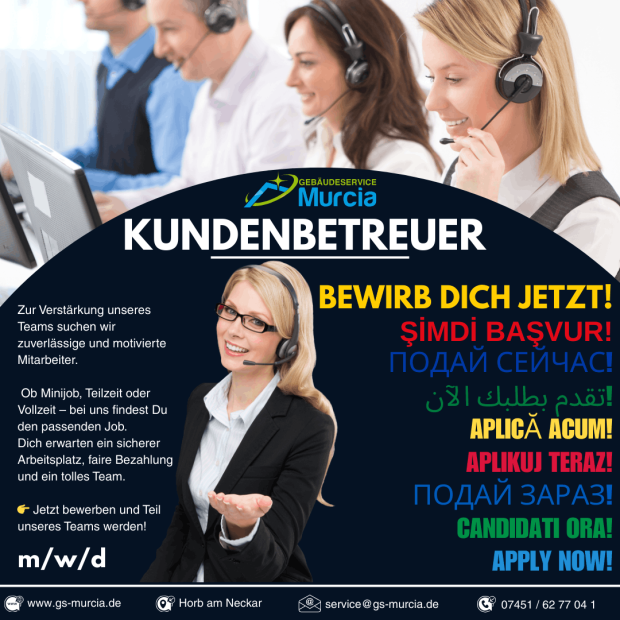 Industrie & gebäudereinigung | gebäudeservice murcia gmbh gebäudeservice murcia gmbh industrie & gebäudereinigung Jobangebote